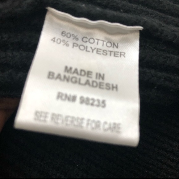 XIOS M Size S Black/Gray Long Sleeve Turtle Neck with Neck Snap Opening Sweater - Picture 8 of 10